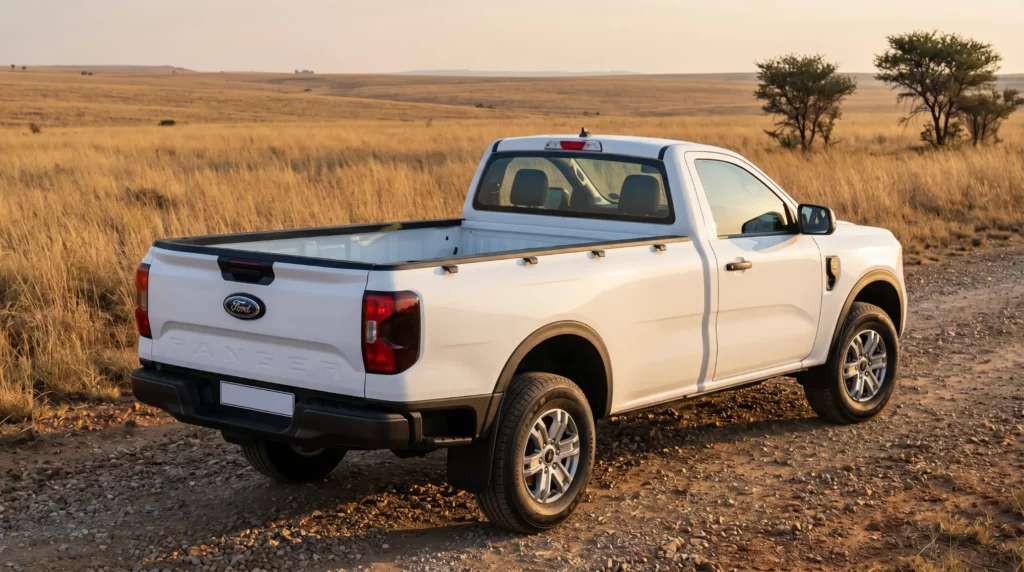 Firefly_Gemini Flash_Professional automotive photo of a 2025 Ford Ranger XL 2.0 Single Cab in frozen white 787615 (3)