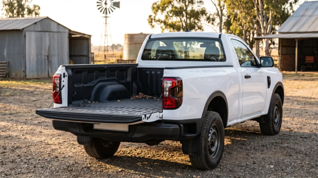 Firefly_Professional automotive photo of a 2025 Ford Ranger XL 2.0 Single Cab in frozen white 787615 (1)